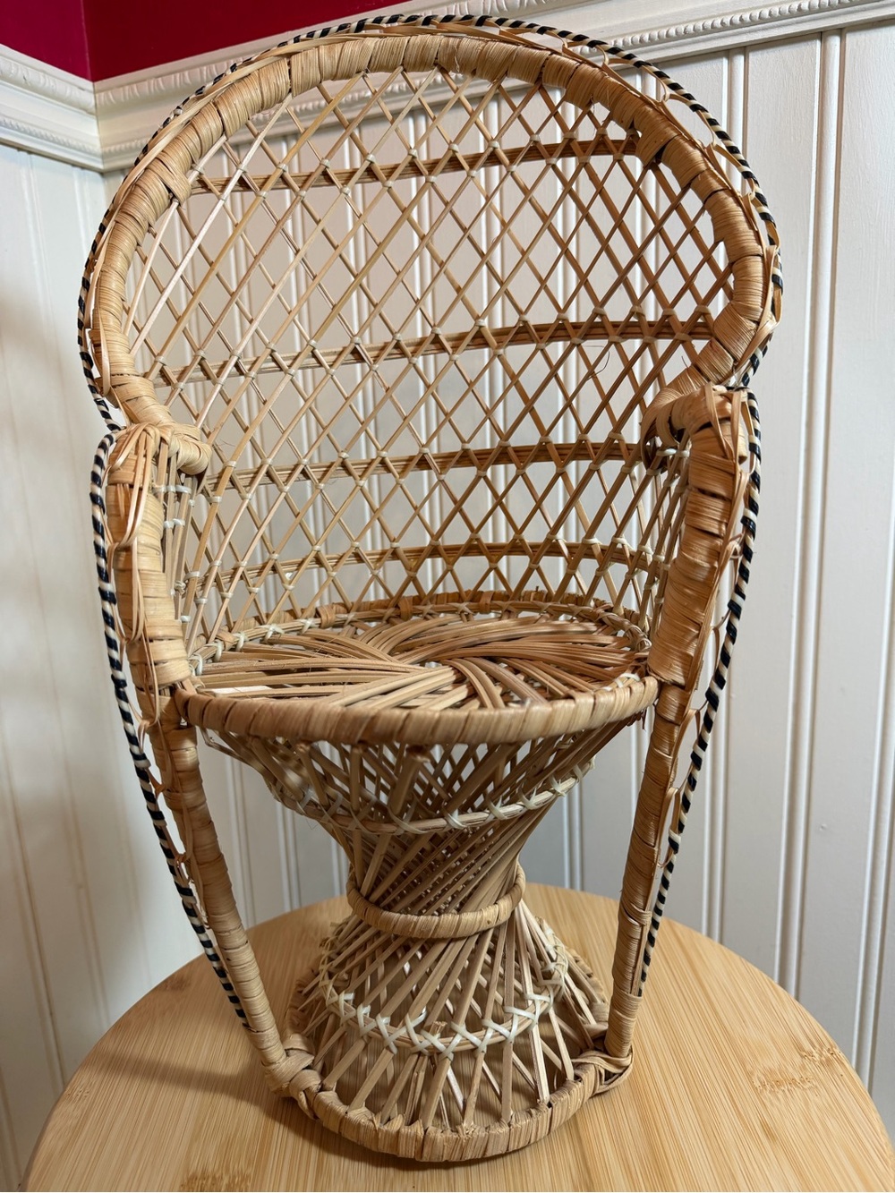 Woven Rattan Peacock-Style Accent Chair in Natural